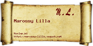 Marossy Lilla névjegykártya